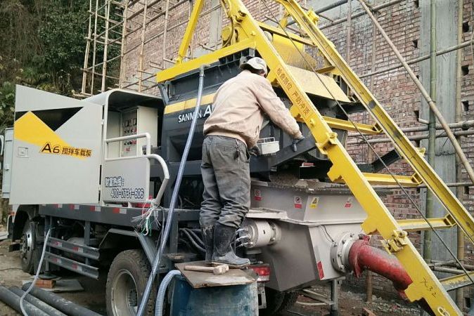 三民重科攪拌車(chē)載泵，“中彩路”建設(shè)的神秘武器